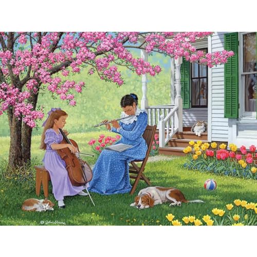 Bits and Pieces Puzzle de 300 Piezas para Adultos - Adagio - 300 Piezas Grandes 18" x 24" Rompecabezas, Flores de Primavera Música, Sin 2 Piezas Iguales miniatura 1