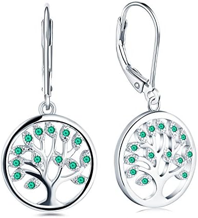 JO WISDOM Women Earrings,925 Sterling Silver Family Tree of Life Drop & Dangle Earrings