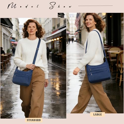 Image of VOLGANIK ROCK RFID Purses for Women Fabric Nylon Multi Pocket Crossbody Bag Ladies Travel Handbag