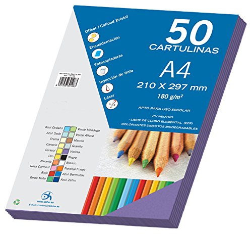 Dohe - Set di 50 Cartoncini, Formato A4 viola