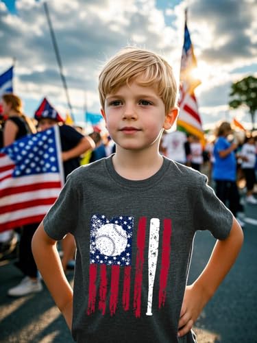 Kids 4th of July T-Shirt for Boys Patriotic Tops American Flag Shirts Independence Day Clothes Cotton Tees 2-10 Years2