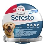 Seresto Collier Grands Chiens – Collier anti puces et anti tiques pour grands chiens de plus de 8 kg – Protection Seresto pour 7 à 8 mois de protection, réduit le risque de leishmaniose – Gris