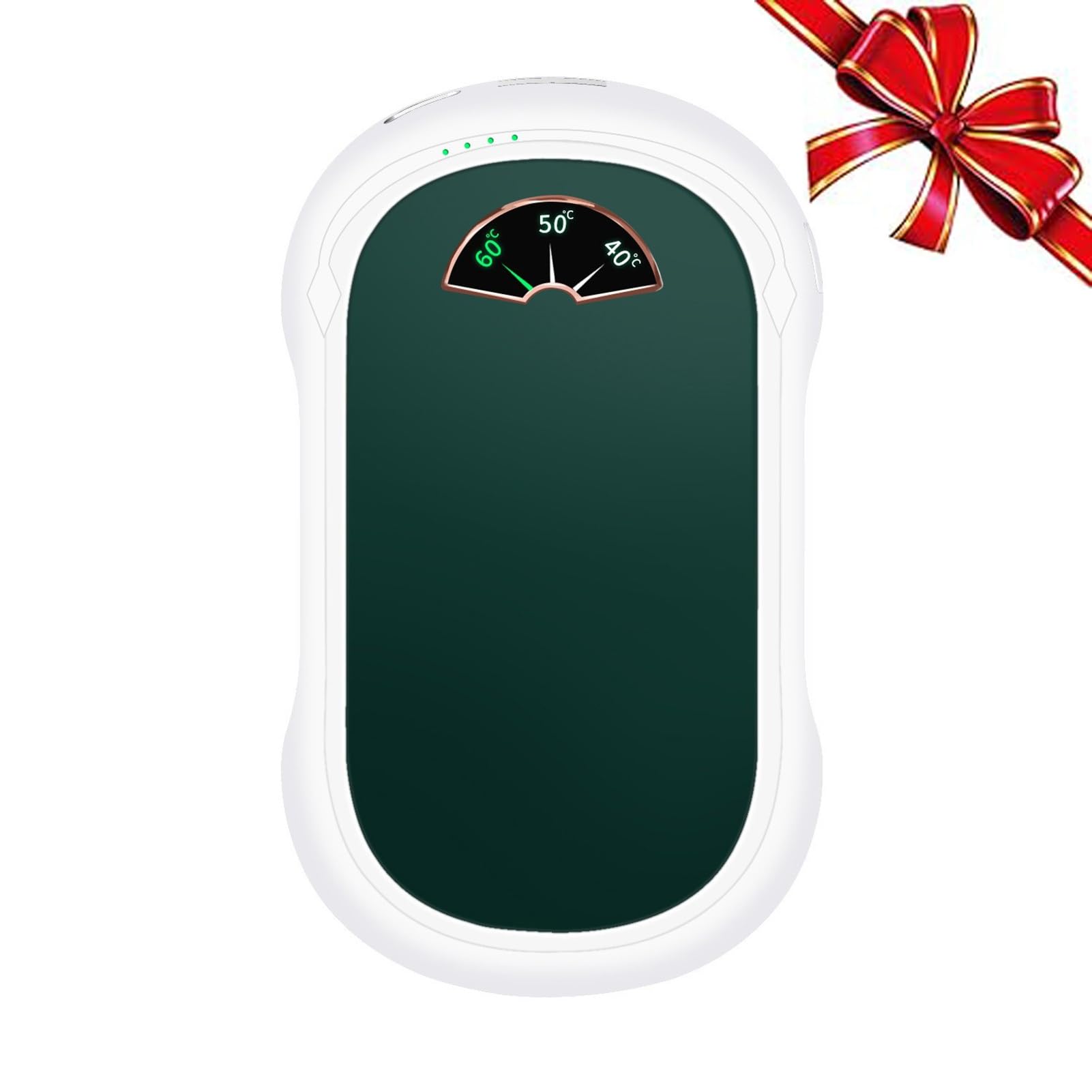 10000mAh scaldamani ricaricabili, scaldamani elettrici portatili, USB 2 in 1 scaldamani, all'aperto/interno/regali caldi per gli uomini donne bambini (Color : Green)