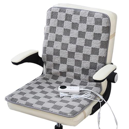 Heated Seat Cushions with Anti Slip Elastic Fixing Ties Heated Chair Cushion Portable Winter Heated Seat Cover for Office Home(Gray)