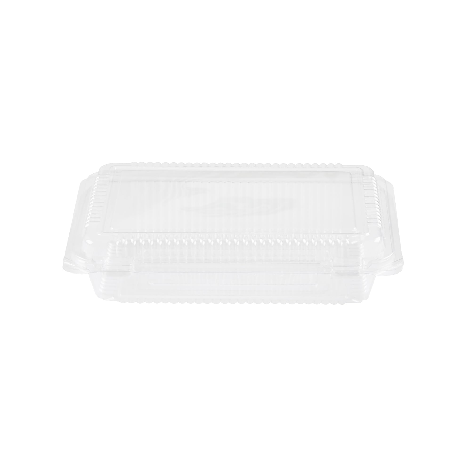 Restaurantware Thermo Tek - Contenedores de alimentos de 7.5 x 5.24 x 1.7 pulgadas, 100 recipientes rectangulares de concha - Contenedores de plástico transparente duraderos, resistentes, para