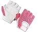 Gel Padded Leather Gym Gloves Fitness Cycling Weight Lifting Sports Wheelchair Pink/white W-1024 (LARGE)
