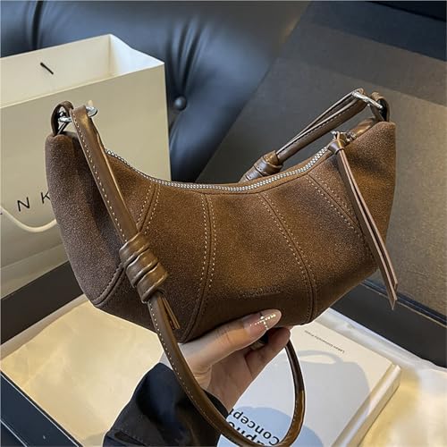 Vent grille door Ladies Messenger bag frosted jiaozi bag(Brown)2