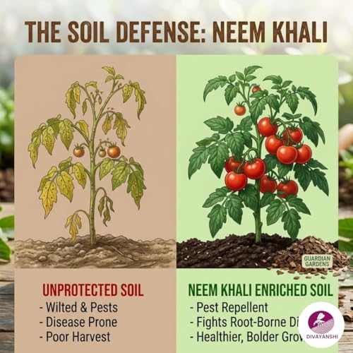Image of Divayanshi Neem Khali Fertilizer | Organic Neem Cake Powder for Plants | Natural Pest Control, Soil Conditioner & Growth Booster | For Garden, Pots & All Plants-500 gm