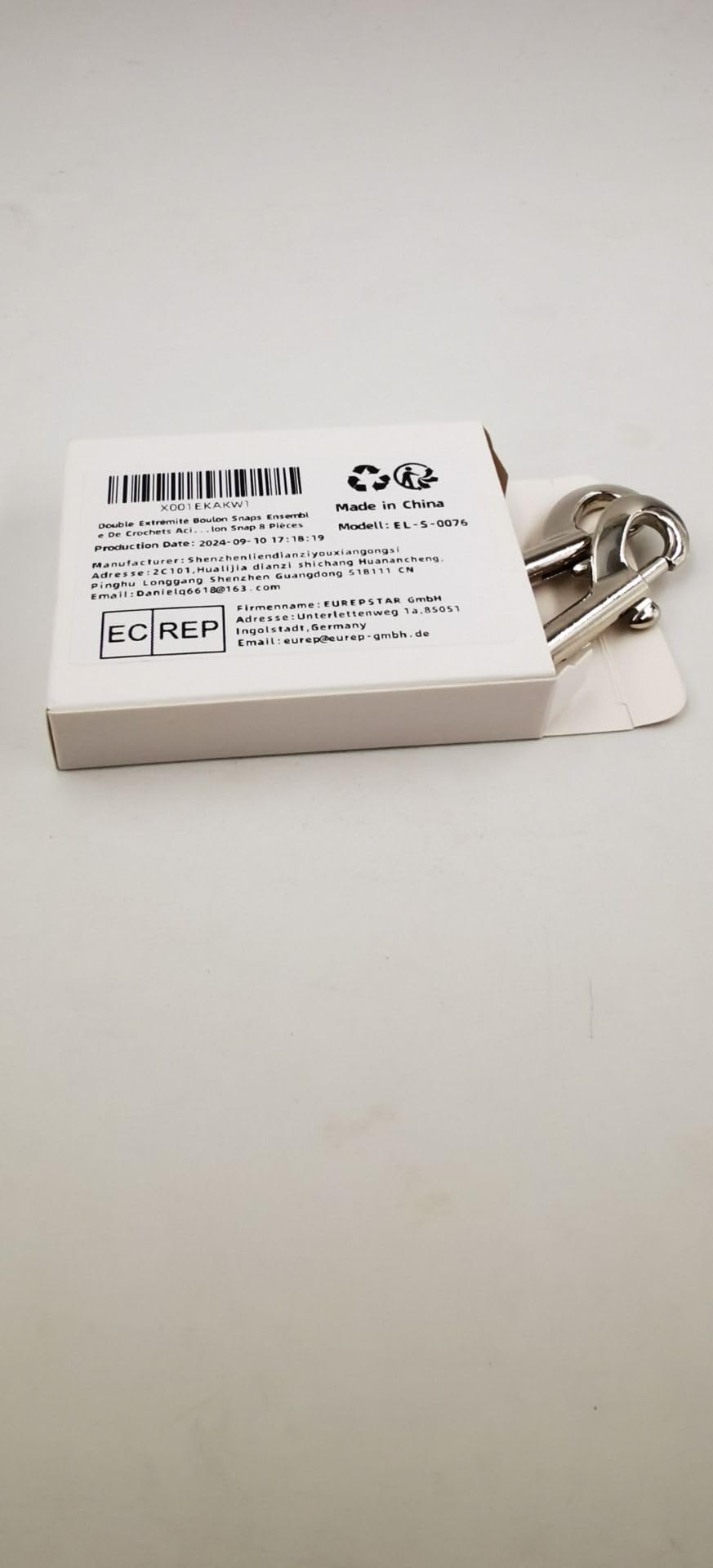 Double Carabiner Hooks, Pack of 8 Robust Double Carabiner Bolt Catch Chains Snap Hooks, Double Hook Carabiner Double Ended Bolts Zinc Die-Cast