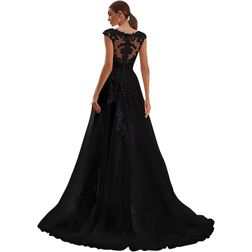 V Neck Wedding Dresses for Bride 2025 Plus Size Tulle A-Line Lace Applique Long Bridal Gowns with Train