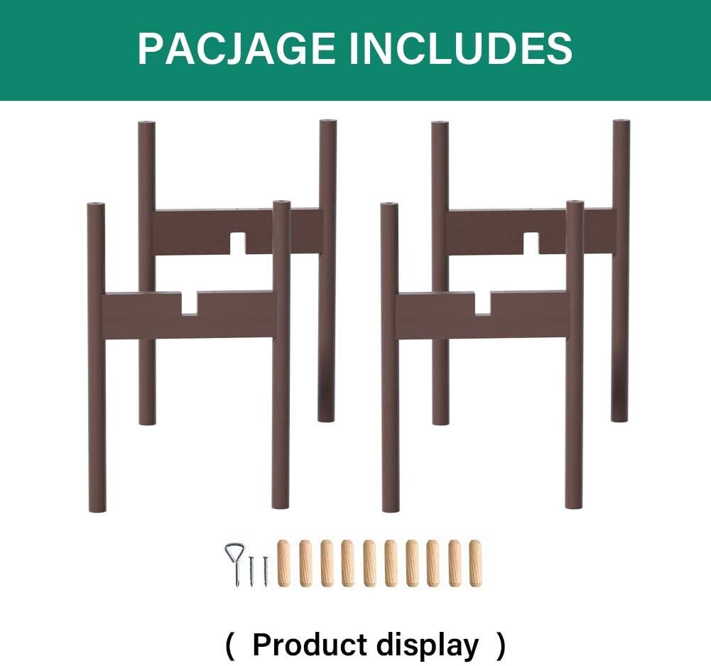 Plant Stand Pack of 2, Stackable & Adjustable Plant Stands, 2 Tier Indoor Plant Stand Tall 30'', Corner Plant Stand Indoor & Modern Plant Stands Indoor for 8-12'' Pots (Dark)