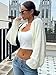 GORGLITTER Women's Long Sleeve Bolero Shrug Open Front Knit Cropped Cardigan Sweater Shrugs Beige Small