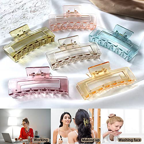 2023 New Jelly Hair Clips,Acrylic Black Hair Clips，Wonderful Gift,Strong Hold Claw Hair Clips For Women Thick Hair & Thin Hair, Cute Color #TOP5
