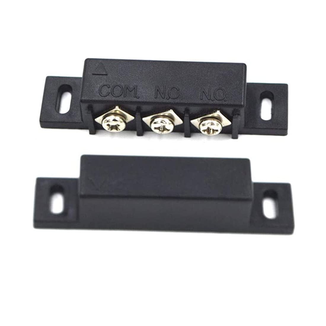 4Sets Magnetic Reed Switch, Magnetic Door Switch/Magnetic Contact Switch/Normally Open Closed NC NO Door Alarm Window Security, for DC 5V 12V 24V Light