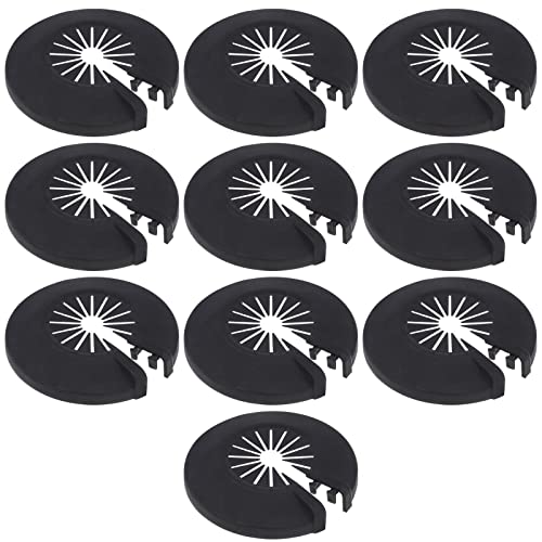 YINETTECH 10 Piezas Cubierta Decorativa Tubería Reemplazo Collares de Tubería Plástico Escudo Radiador Tapa Tubería Radiador Accesorios para Tuberías Calefacción 8-29 mm Tuberías Agua Negro