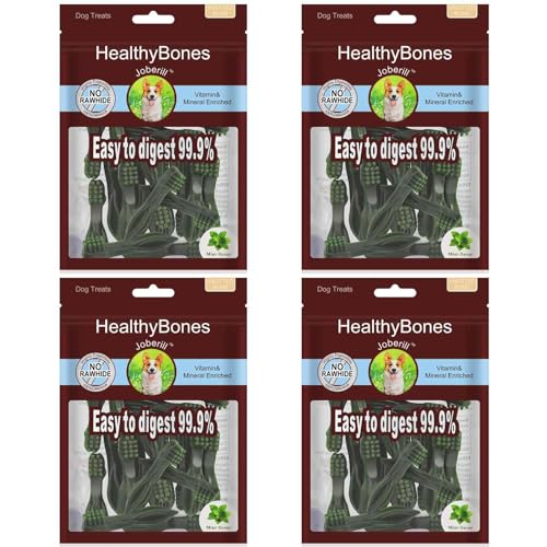 UrbanX HealthyBones Original Natural Dog Dental Care Mint Snacks Oral Health Dog Food for German Shepherd Rottweiler Mix and Other Large Mixed Breed Dogs, 60 Count