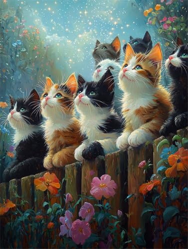 Pintar por numeros para relajarse en casa manualidades adultos gato 90x120cm