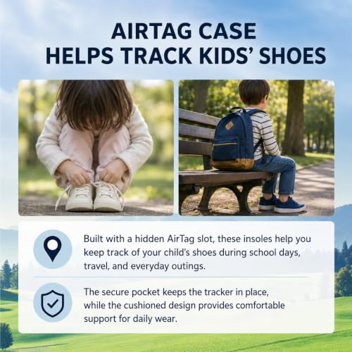Image of Kids Tracking Insole for Air Tag Shoes Insert for AirTag Holder Case | undetectable hidden gps tracker for older people toddler children pocket