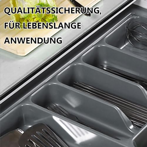 Besteckeinsatz MUHOO Besteckkasten für Schubladen 50er Küche