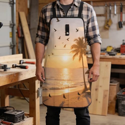 Delantal de trabajo Tropical Beach unisex con 8 bolsillos miniatura 5