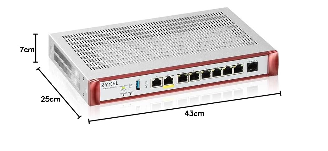 Zyxel USGFLEX200HP ZyWALL Firewall di Sicurezza Informatica ad Alta Velocità | PacchettoUTM di 1 Anno | 2x Multi-Gig 2,5G (1x PoE+) | VPN | Business Class | Fino a 100 Utenti | Nebula Cloud