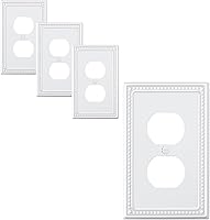 Vista 63 de Paquete de 2 cubiertas de placa de interruptor de luz de doble palanca, cubiertas decorativas de placa de doble interruptor Pearls, placa de pared