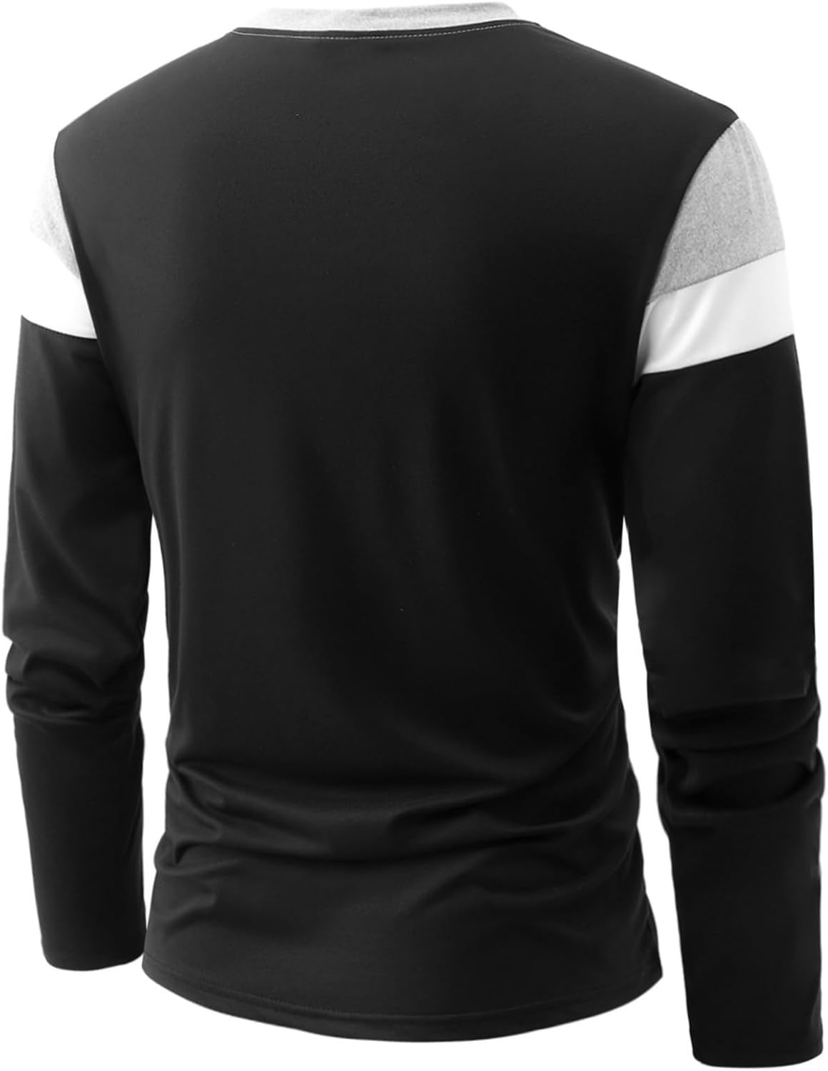 Stylish Mens Long Sleeve Shirt Colorblocked T Shirt and Casual Fall and Winter Fashion Easy Crew Neck Pullover - Image 2