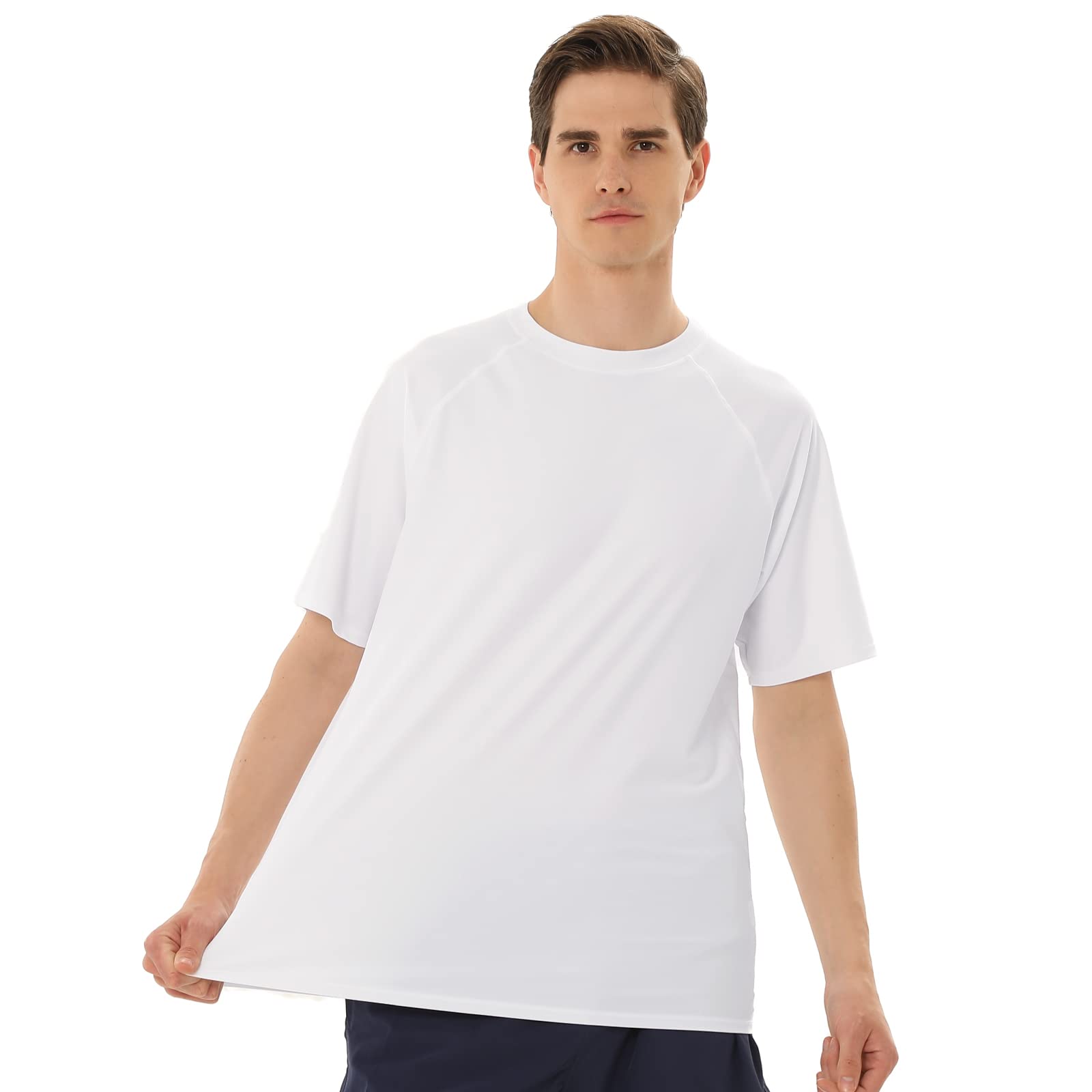 Maglietta Anti UV Uomo Rash Guard a Manica Corta Costume da Bagno UPF 50+ Protezione Solare T Shirt Asciugatura Rapida