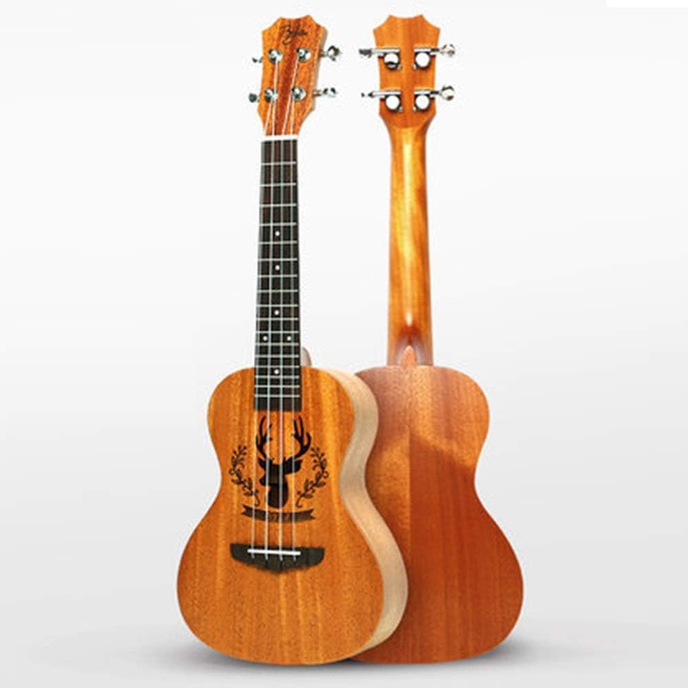 ウクレレ ウクレレ初心者ウクレレギターインストゥルメントギフト存在する天然 ウクレレスターターキット (色 : 褐色, Size :