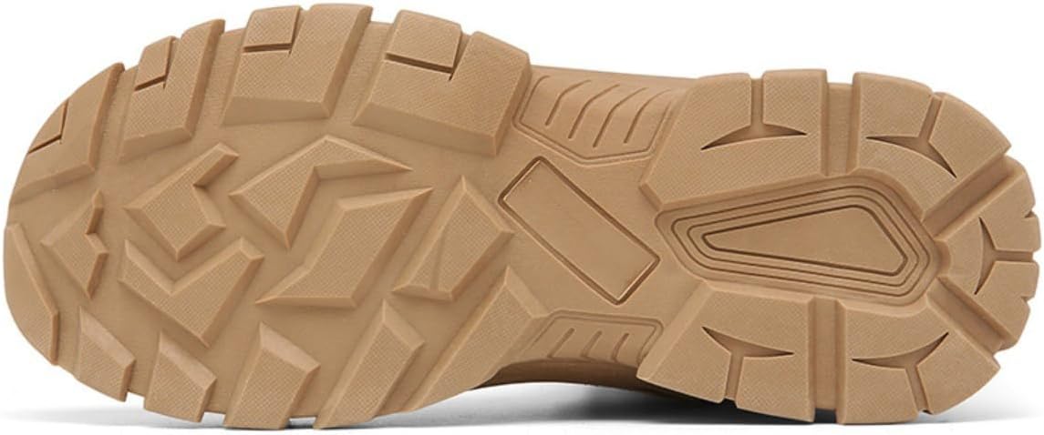 Bitiger Work Boots for Men Construction Gardening: Suede Tactical Boots for Men Zip for Backpacking Hunting - Ankle Combat Boots for Jungle Trekking