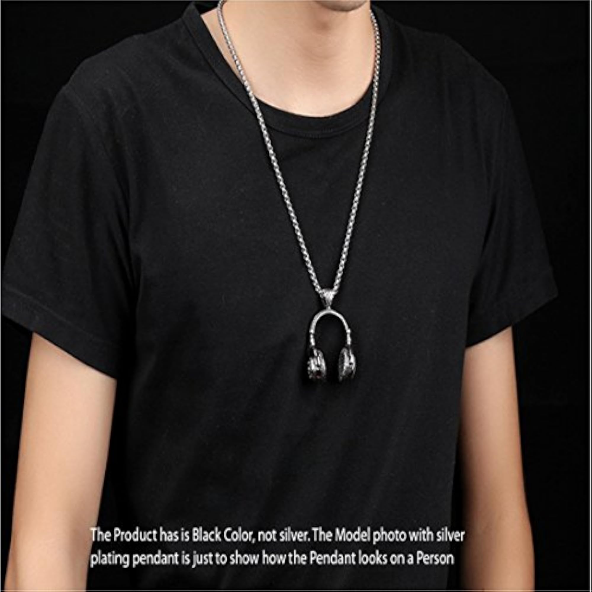 Headphones Shape Steel Pendant for Men