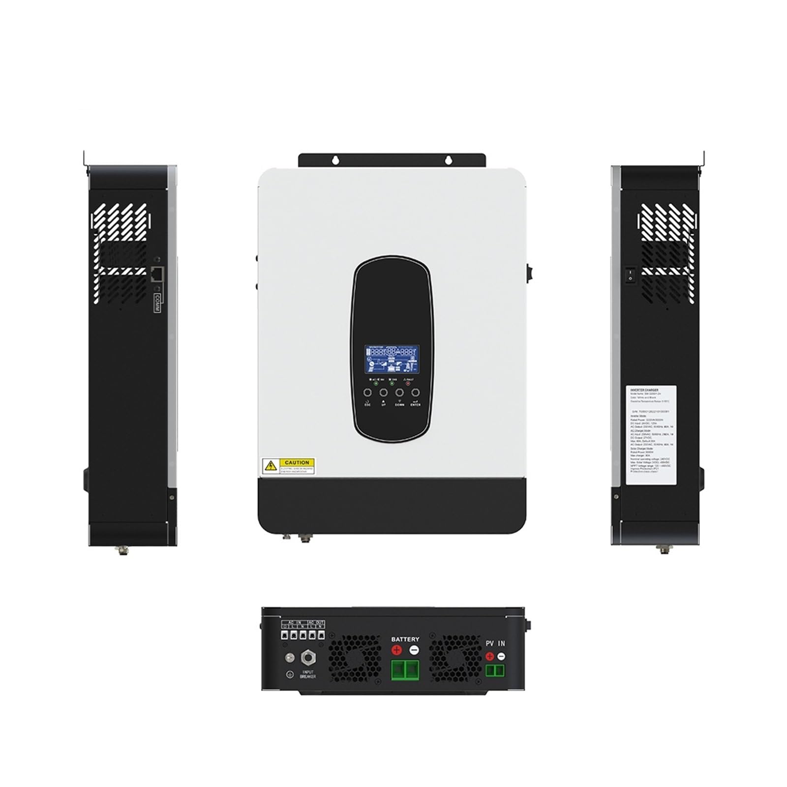 Inverter Solare Ibrido 12V / 24V 3KW 1.8KW Inverter off Grid Built in 80A MPPT Controller Onda Sinusoidale Pura Max PV 450VDC(3000W 24V)