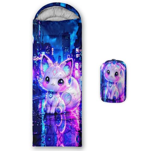 Image of QOOMO Axolotl Cute Camping Sleeping Bags,3 Season Warm & Cool Weather,Lightweight,Waterproof Sleeping Bags for Adults & Kids,Traveling,and Outdoors