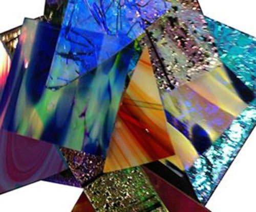CBS Dichroic Specialty Clear Assorted Glass Jewelry Pack 1/2lb. 90 COE