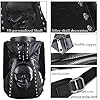 Chikencall Totenkopf-Rucksack mit Kapuze, Gothic-Rucksack, Nieten, Schultertasche, Geldbörse, schwarz, Punk, Metall, 3D-Stereo-Tagesrucksack, Totenkopf mit Kapuze, one-size, Modischer Punk #4