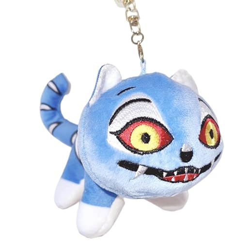Yiakikio Cute Demon Hunters Tiger Derpy Plush Keychain Purse Charm - Cute Bag Charms Gifts for Women (Derpy A)