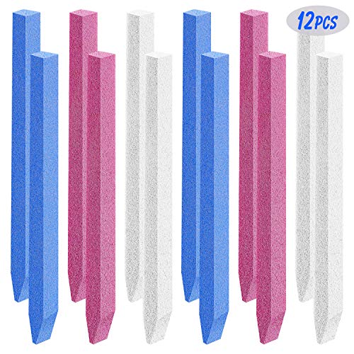 12 Pieces Nail Pumice Stone Stick Stone Nail File Pumice Stone Nail Cuticle Pusher Stone File For Home Salon Nail Buffing Tool #TOP7