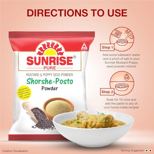 Image of Sunrise Pure Shorshe Posto Spice Powder Pouch, 50 g (Pack of 3)