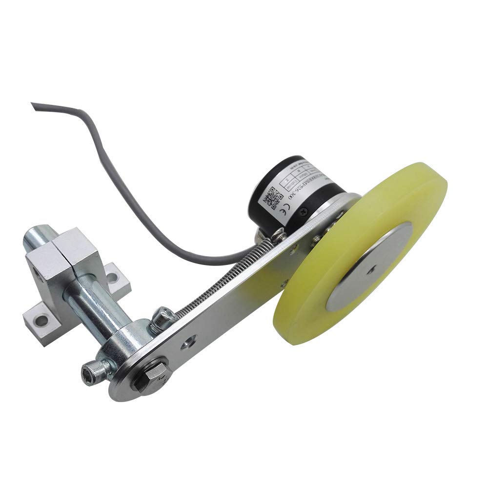 CALT GHW38 5-26Vdc PNP Push-Pull salida 1000ppr Rodillo Rueda Encoder Longitud sensor de medición con soporte de resorte rueda codificador incremental circunferencia de la rueda 300 mm