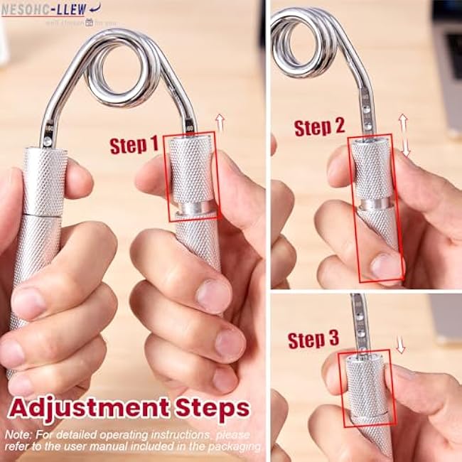 Hand Gripper Strengthener, 40¨C160 lbs Adjustable Resistance, All-Metal Grip Trainer with Carbon Steel Spring and Aluminum Handles