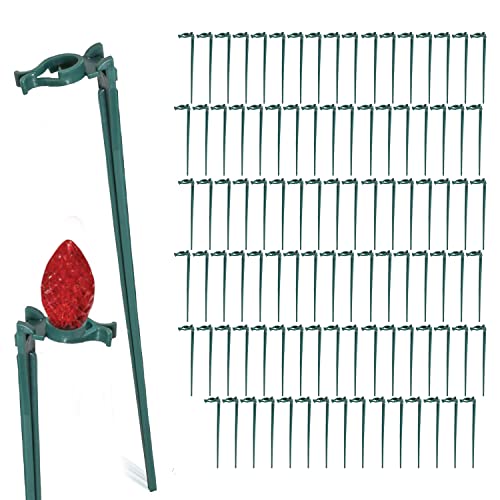Universal Christmas Light Yard Stakes, Outdoor Lawn Stakes for C-Series & LED Mini Holiday Lights, Ground Stake Light Holders for Driveways, Pathways - 7.5 inches (Pack of 100) Universal Christmas Light Yard Stakes, Outdoor Lawn Stakes for C-Series & LED Mini Holiday Lights, Ground Stake Light Holders for Driveways, Pathways - 7.5 inches (Pack of 100)