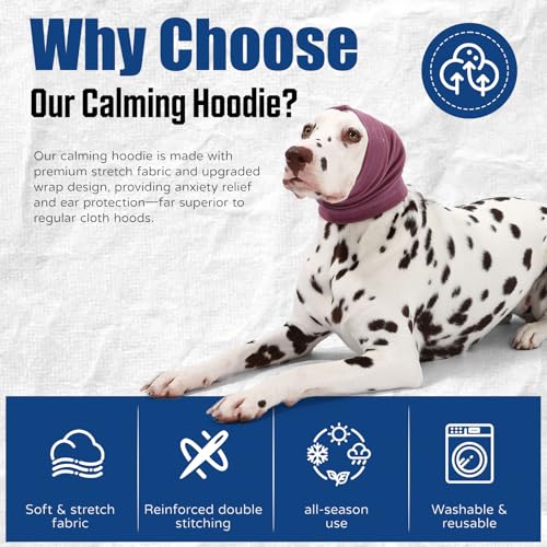 Image of Dog Calming Hoodie Quiet Head Cover Sleeves Anxiety Relief /Noise Protection - Grooming - Thunder - Fireworks