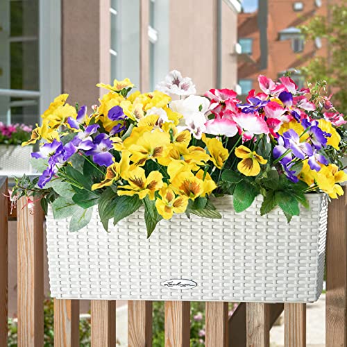 Houele Artificial Pansy Flowers 6Pcs Outdoor Uv Resistant Fake Plants Faux Plastic Wild Flowers In Bulk For Windows Garden Patio Planter Porch Decor(Mixed Color) #TOP5