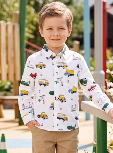 Image of Boys Hawaiian Button Down Shirt, Pure Combed Cotton Short Sleeve Size 3-15Y | Pure Combed Cotton, Smooth 60s yarn, Tagless Label, Pilling-Resistant, Shrink-Resistant, Fade-Resistant, Machine Washable