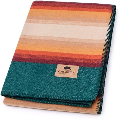 Chubbuck 100% Wool Blanket Camping (60" x 84") - Large Warm Blank...