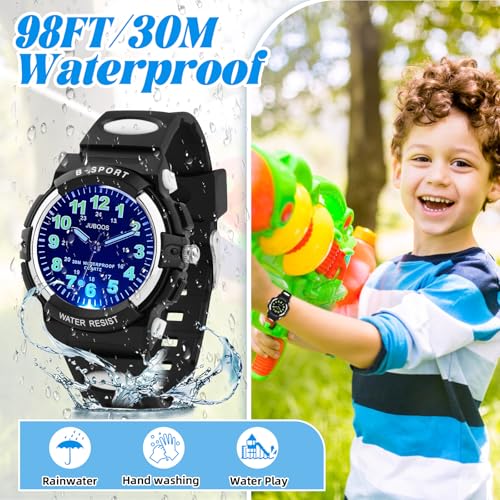 Image of Juboos Kids Watch Analog for Boys Girls, Childrens Waterproof Soft Strap Kids Time Teaching Quartz Wristwatch for Ages 5-15