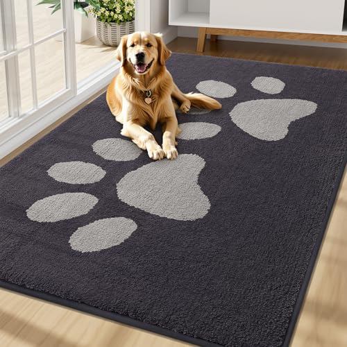 Buganda Dog Door Mat for Muddy Paws, Absorbent Dirt Trapper