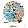 Shaman Drum 10 inch, Handmade Shamanic Drum with Drum Stick, Sound Healing Drum Instrument, Vintage Percussion Instruments Drums, Frame Drum for Meditation and Home Decoration #3