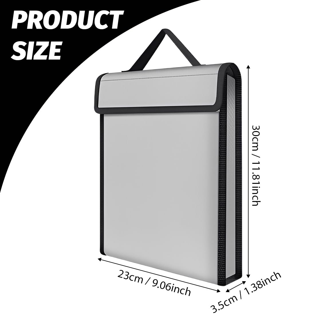 Borsa per Documenti Ignifuga Borsa Ignifuga di Sicurezza Sacchetti Ignifughi per Documenti e Denaro 1200℃ Porta Documenti Impermeabile per DocumentiDenaroPassaporto Contanti (300x230x35mm)