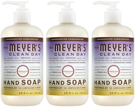 MRS. MEYER'S CLEAN DAY Hand Soap, Compassion Flower Scent, 12.5 F...
